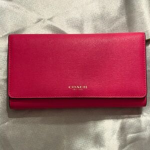 Coach Fuchsia Leather Wallet